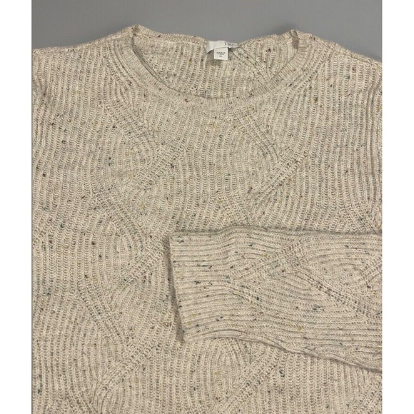 J. Jill Sweaters - J. Jill Woman's Cream Cotton Blend Ribbed Cabel Knit Pullover Sweater‎ S…